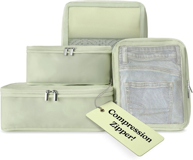 VANDEL Space-Saving Compression Packing Cubes for Women, Men, Compressible Carry On Suit Case Organizer Luggage Packing Cubes for Travel Organizer Bags for Luggage and Backpacks, Suitcase Cube - Image 1